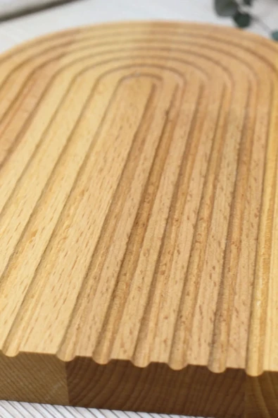 Monchi Ahşap Tepsi Sunumluk Gökkuşağı / Sunumluk Masif Kayın Yağdanlık Altlığı, Kahvelik, Sabunluk. - Resim 4