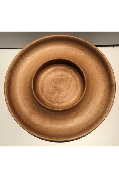 kütükland Çerezlik Kayın Yuvarlak Ahşap Servis Tabağı Ideal - Resim 2