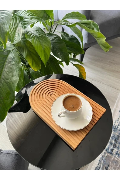 KAYIN Ahşap Sunumluk Gökkuşağı Sunum Tepsisi Dekoratif Sunum Tabağı Sunumluk