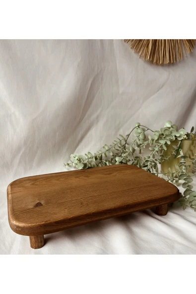 Bizim Ahşap Kahverengi Ahşap Dikdörtgen Ayaklı Sunum Tahtası ürün görseli