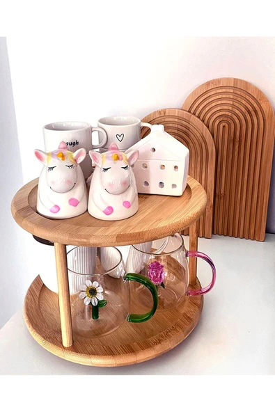 byBT Gökkuşağı Dalgalı Bambu Sunum Tabağı Dekoratif Sunum Tahtası Küçük Boy - 5