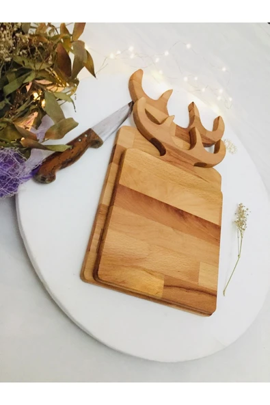 Türkoğlu Ahşap Dekoratif Geyik Boynuzlu Kesme Tahtası - 2