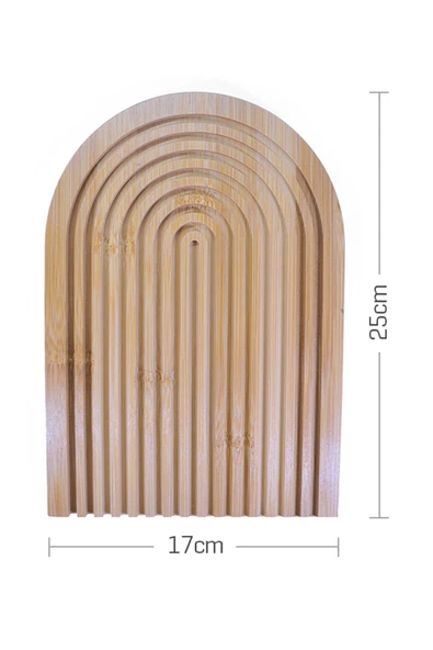 byBT Gökkuşağı Dalgalı Bambu Sunum Tabağı Dekoratif Sunum Tahtası Küçük Boy - 3