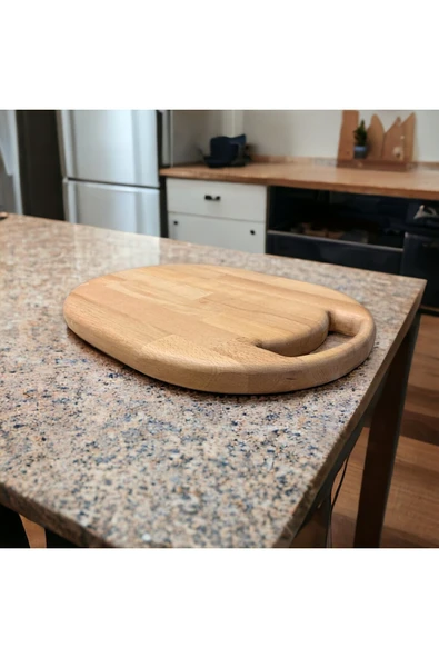 Tasarım Ahşap Kesme Tahtası Masif Panel Kayın 40*29*3 - 6
