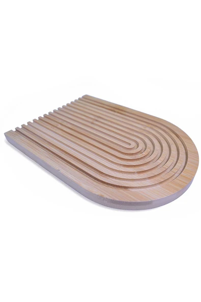 byBT Gökkuşağı Dalgalı Bambu Sunum Tabağı Dekoratif Sunum Tahtası Küçük Boy - 6