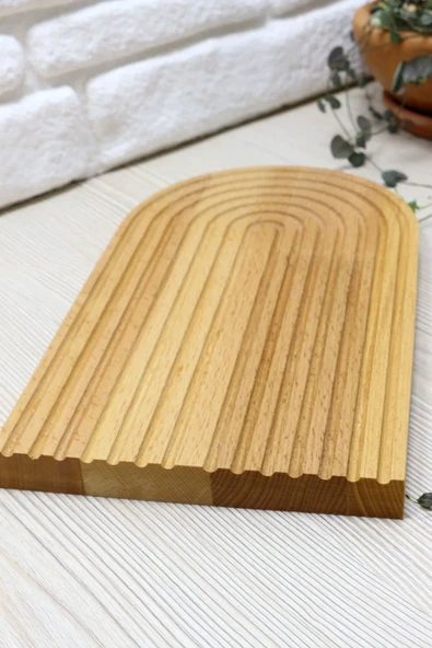 Monchi Ahşap Tepsi Sunumluk Gökkuşağı / Sunumluk Masif Kayın Yağdanlık Altlığı, Kahvelik, Sabunluk. - Resim 6