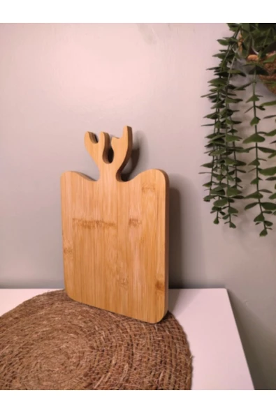 arslanoglu ahsap bambu geyikli kesme tahtası - Resim 4