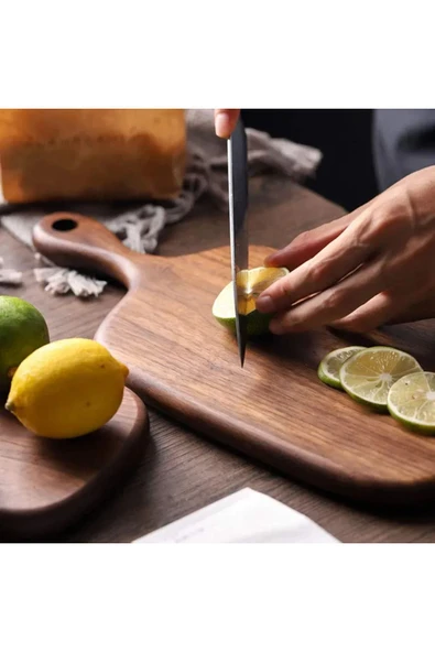 DEBAW Dekoratif Ceviz Ahşap Kesme Ve Sunum Tahtası - 3