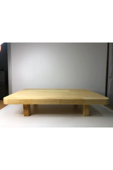 Ahşapçaa Ahşap Ayaklı Kesme Tahtası Ve Sunumluk Çok Amaçlı Doğal Ahşap Dekoratif Tahta - 2