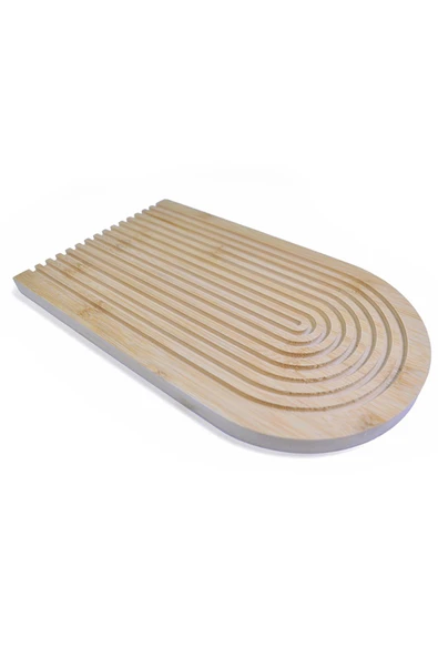 byBT Gökkuşağı Dalgalı Bambu Sunum Tabağı Dekoratif Sunum Tahtası Büyük Boy - 4