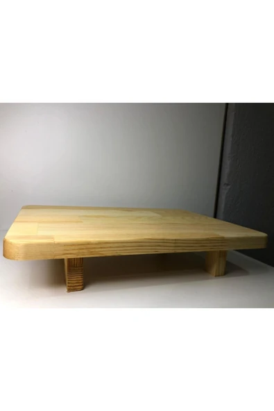 Ahşapçaa Ahşap Ayaklı Kesme Tahtası Ve Sunumluk Çok Amaçlı Doğal Ahşap Dekoratif Tahta - 3