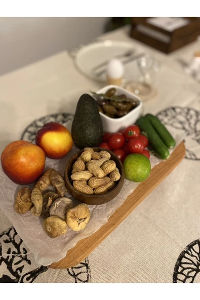 Yia Mas Lux Kayın Ağacı Dikdörtgen Ayaklı Sunum Tahtası Ahşap Servis Tabağı Kesme Tahtası - Resim 3