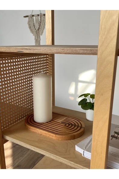 kanat ahşap atölyesi AHŞAP OYMALI OVAL TAMTUR DEKORATİF SUNUM TEPSİSİ, KAHVALTILIK - 4