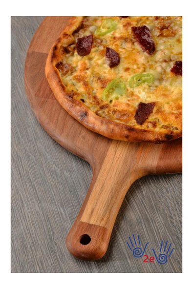 Ahşap Pizza Sunum Tahtası- 28 Cm - Malzeme: Marka: Diğer Materyal: - Resim 2