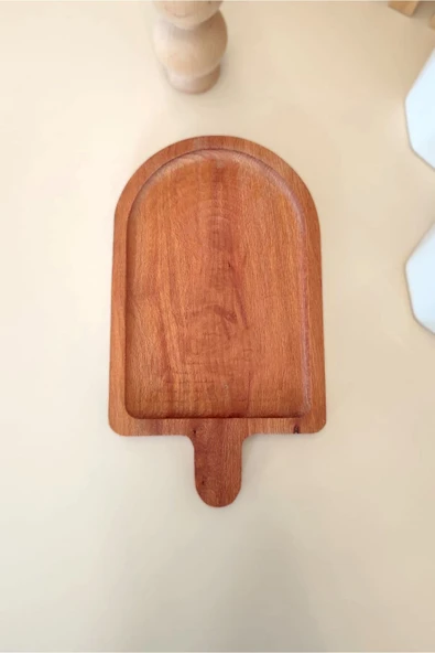 Mobawood Ahşap Dondurma Şeklinde Sunum Tahtası, Ikramlık - Resim 2