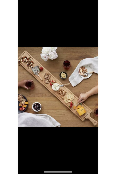 inwood Ahşap Uzun Peynir Sunum Servisi Kesme Tahtası 65x16