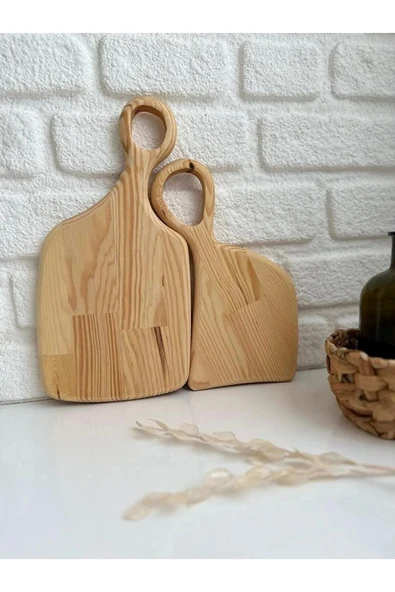 ERSAT HOME 2'li Ahşap Dekoratif Kesme Ve Sunum Tahtası - 5