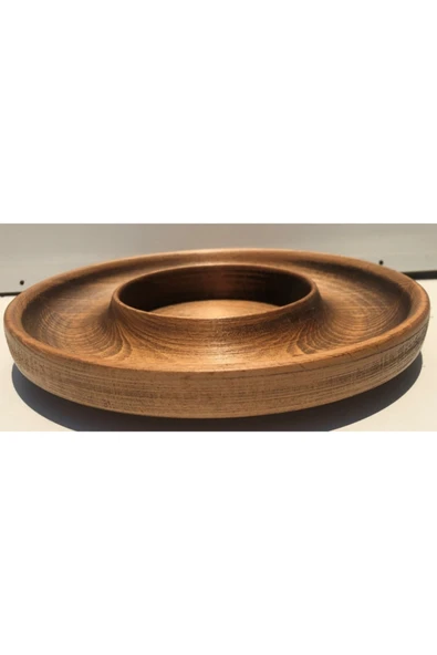 kütükland Çerezlik Kayın Yuvarlak Ahşap Servis Tabağı Ideal - Resim 3