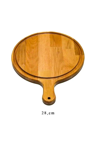 livabord 28cm Saplı Ahşap Pizza Kesim Sunum Tabağı Lbsplpz28 - Resim 2