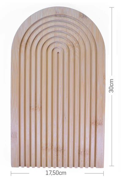 byBT Gökkuşağı Dalgalı Bambu Sunum Tabağı Dekoratif Sunum Tahtası Büyük Boy - 3