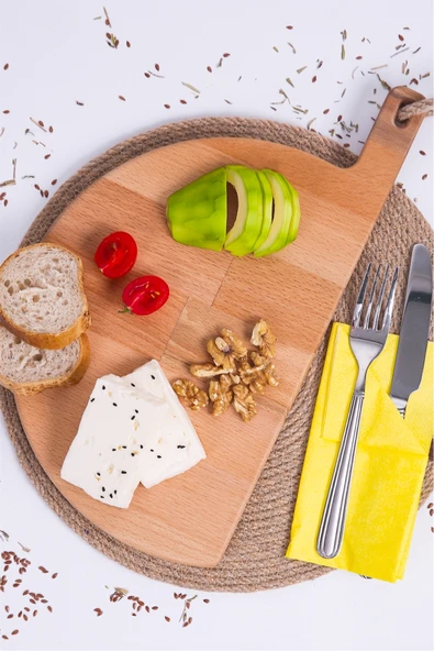 Forducts Doğal Ahşap Et Hamburger Kesim Tahtası, Sunum Tahtası Sunum Tepsisi Peynir Tabağı