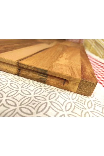 Limon Dekor Büyük Boy Masif Ahşap Kesme Doğrama Master Şef Tahtası - Resim 4