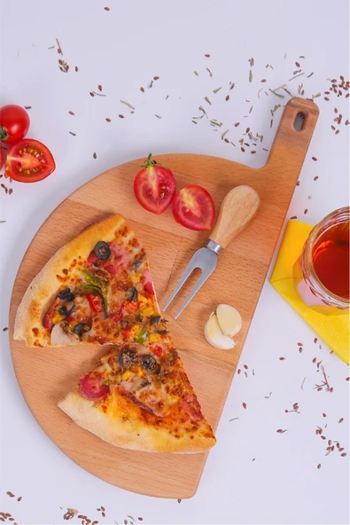 Forducts Doğal Ahşap Et Hamburger Kesim Tahtası, Sunum Tahtası Sunum Tepsisi Peynir Tabağı - 5