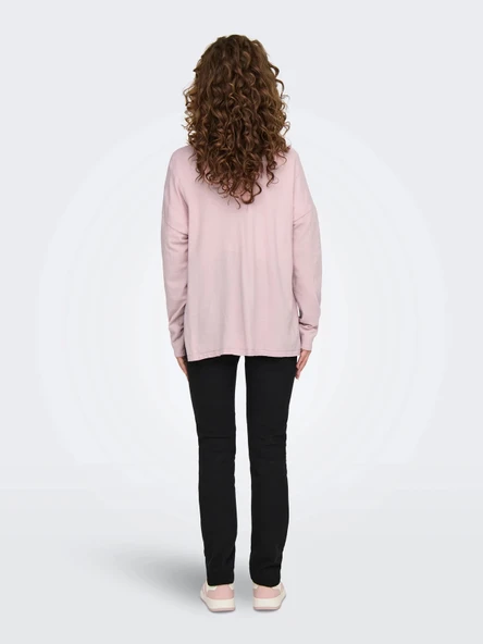 Only 15354092 V Yaka Kadin Triko - Pembe - Resim 3