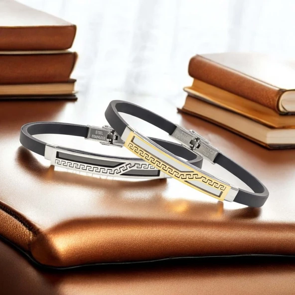 Desenli Çelik Bileklik 3183SCB001 - Resim 2