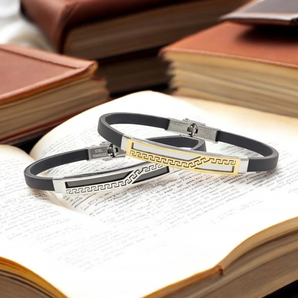 Desenli Çelik Bileklik 3183SCB001 - Resim 4