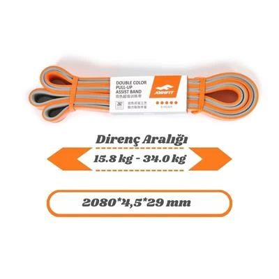 JOINFIT Direnç Lastiği ve Egzersiz Bandı Turuncu-Gri Heavy - 2