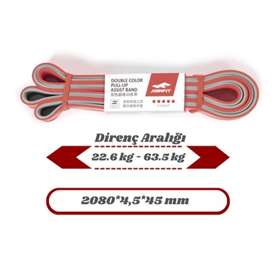 JOINFIT Direnç Lastiği ve Egzersiz Bandı Kırmızı-Gri X-Heavy - 2