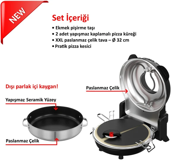 ERATEC TAŞ FIRIN SETİ PM-27 XXL YENİ VERSİYON - 2