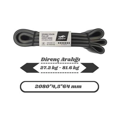 JOINFIT Direnç Lastiği ve Egzersiz Bandı Siyah-Gri XX-Heavy - 2