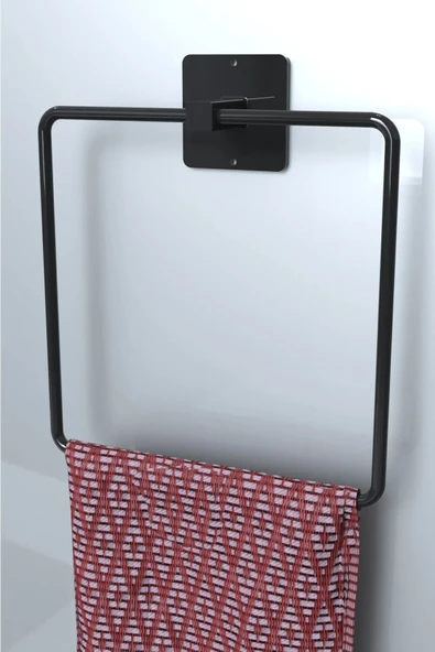Egem Home Yapışkanlı Kare Havluluk Havlu Askısı ve Tuvalet Wc Kağıtlık Pratik Banyo 2'li Set - 3