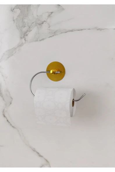 Egem Home Güçlü Yapışkanlı Garantili Gold Tuvalet Kağıtlık Wc Askılık ürün görseli