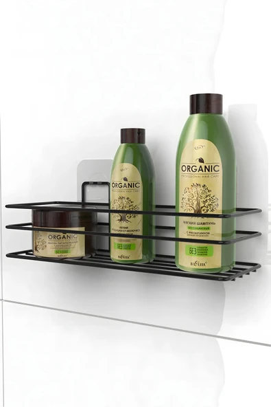 Egem Home Siyah Yapışkanlı Banyo Rafı Halka Havluluk ve Tuvalet Kağıtlık Seti - Resim 2