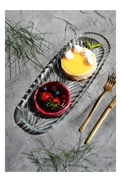 Egem Home Kristal Kayık Tabak Çerezlik Sunumluk Set 12 Adet ürün görseli