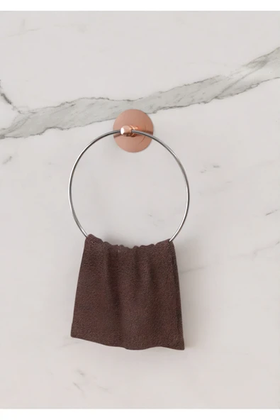 Egem Home Güçlü Yapışkanlı Garantili Rose Gold Halka Havluluk Havlu Asacağı ürün görseli