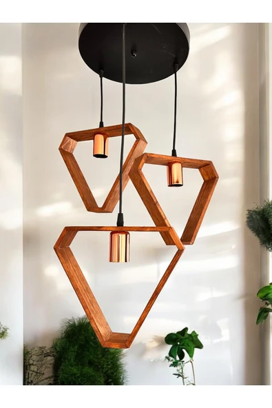 RMD SHOP Luna Ahşap Sarkıt Avize - 4