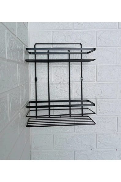 Egem Home Yapışkanlı Banyo Aksesuar Seti 2 Katlı Banyo Rafı,uzun Havluluk,tuvalet Kağıtlığı, Bornozluk - Resim 2