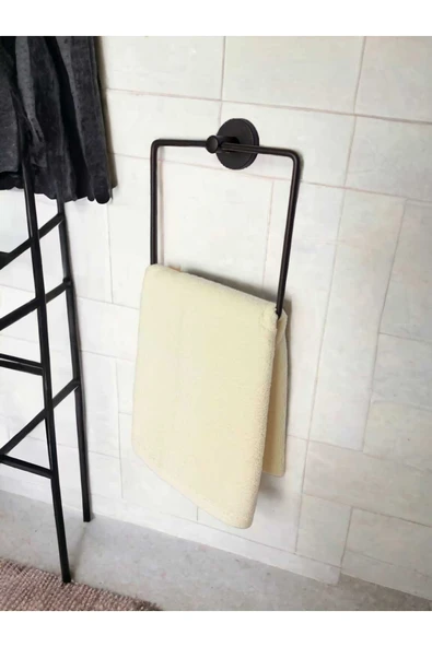 Egem Home Siyah Kare Havluluk, Havlu Askısı - Mat Siyah - Resim 2