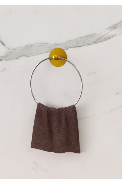 Egem Home Güçlü Yapışkanlı Garantili Gold Halka Havluluk Havlu Asacağı ürün görseli