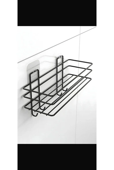 LinkaHome Metal Kancalı Tek Katlı Banyo Rafı - 1