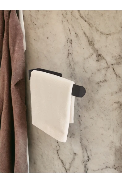 Egem Home Yapışkanlı Lamalı Solo Havluluk Siyah Anında Montaj Vida Yok ürün görseli