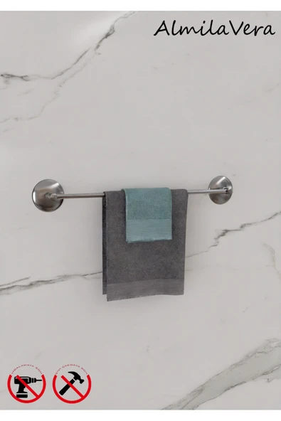 Egem Home Güçlü Garantili Yapışkanlı 5 mm Krom-Gümüş Uzun Havluluk ürün görseli