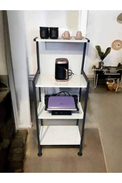 RMD SHOP Oscar Mutfak Standı Kahve Köşesi Mikrodalga Fırın Rafı - 5