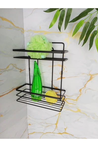 Egem Home Yapışkanlı 2 Katlı Banyo Rafı,yuvarlak Havluluk,tuvalet Kağıtlığı, Bornozluk - Resim 2