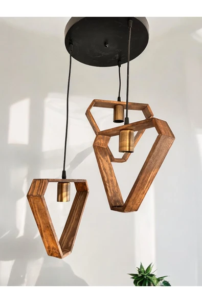 RMD SHOP Luna Ahşap Sarkıt Avize - 1