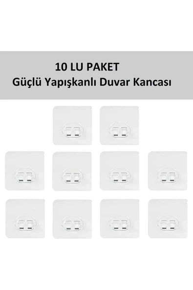 Egem Home Güçlü Kendinden Yapışkanlı Kancalar Köşe Rafı Banyo Rafı Duş Rafı Kancası, Su Geçirmez Askı 10 ADET ürün görseli